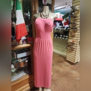 Yitong Strapless Dress, Salmon One Size